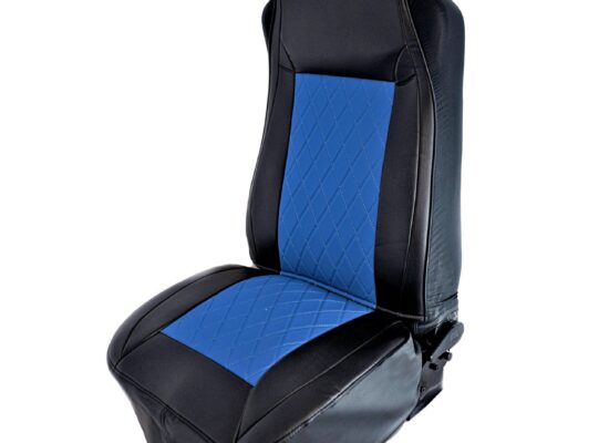 Blue Diamond Stitch Seat Cover w/ Leatherette Trim – Universal Fit