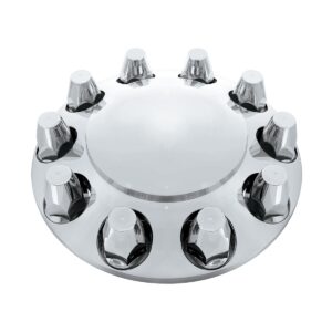 Round Front Axle Cover w/ (10) 33mm Screw-On Lug Nut Covers