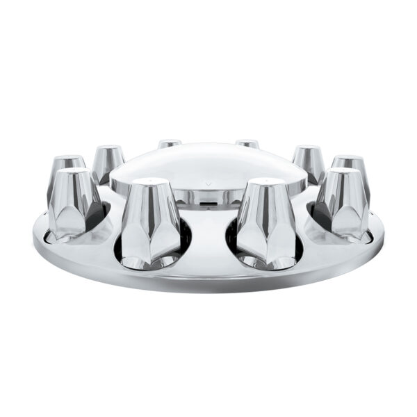 Round Front Axle Cover w/ (10) 33mm Screw-On Lug Nut Covers - Image 2