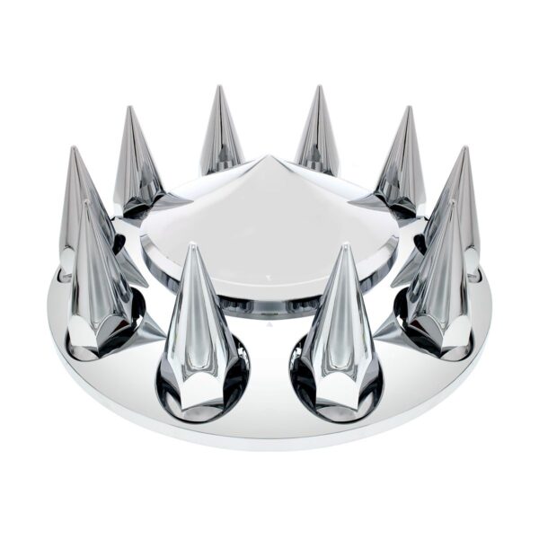 Pointed Front Axle Cover With 33mm Spike Thread-On Nut Covers - Chrome