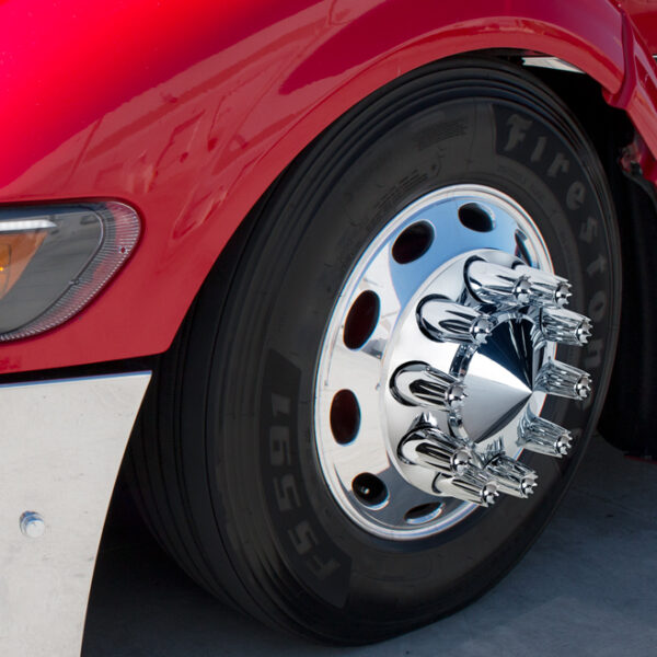 33mm x 3-3/4" Chrome Plastic Crown Nut Cover - Thread-On - Image 2