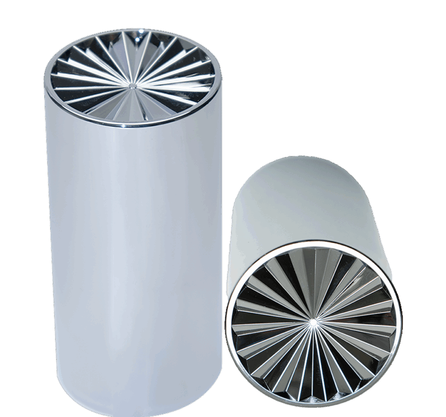 33mm Thread-On Turbine Lug Nut Cover – 4.25″ Chrome 60 Pack