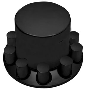 Flat Rear Axle Cover w/ (10) 33mm Screw-On Lug Nut Covers – Matte Black