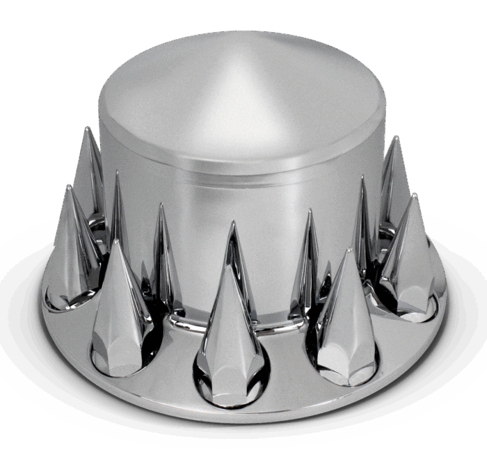 Pointed Rear Axle Cover w/ (10) 33mm Pointed Screw-On Lug Nut Covers
