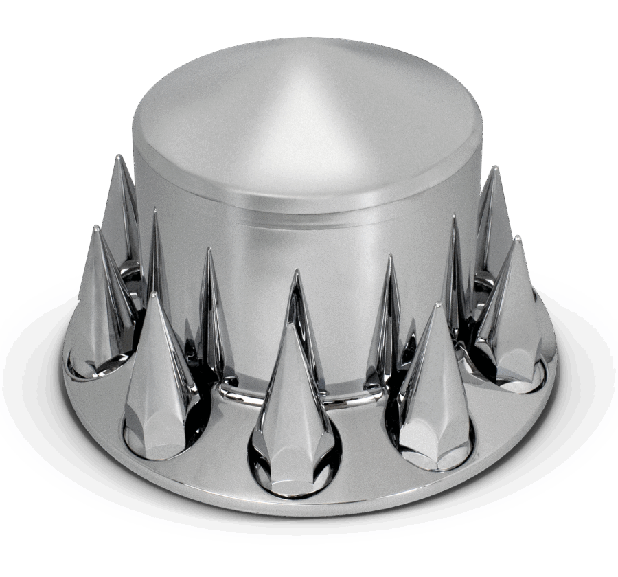 Pointed Rear Axle Cover w/ (10) 33mm Pointed Screw-On Lug Nut Covers