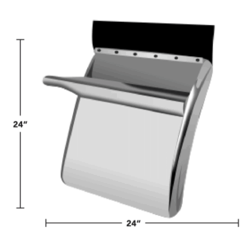 24″ QUARTER FENDERS W/ TRIANGLE MOUNTS STAINLESS STEEL