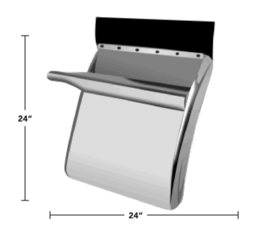 24″ QUARTER FENDERS W/ TRIANGLE MOUNTS STAINLESS STEEL