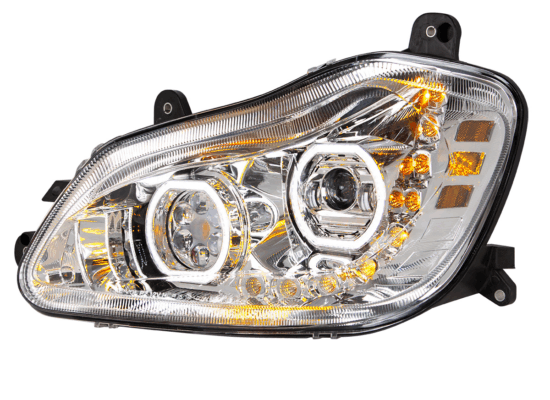 Kenworth T680 2013–2021 LED Headlight w/ Sequential Turn Signal – Chrome Passanger Side