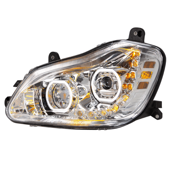 Kenworth T680 2013–2021 LED Headlight w/ Sequential Turn Signal – Chrome Passanger Side
