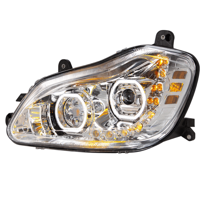 Kenworth T680 2013–2021 LED Headlight w/ Sequential Turn Signal – Chrome Passanger Side