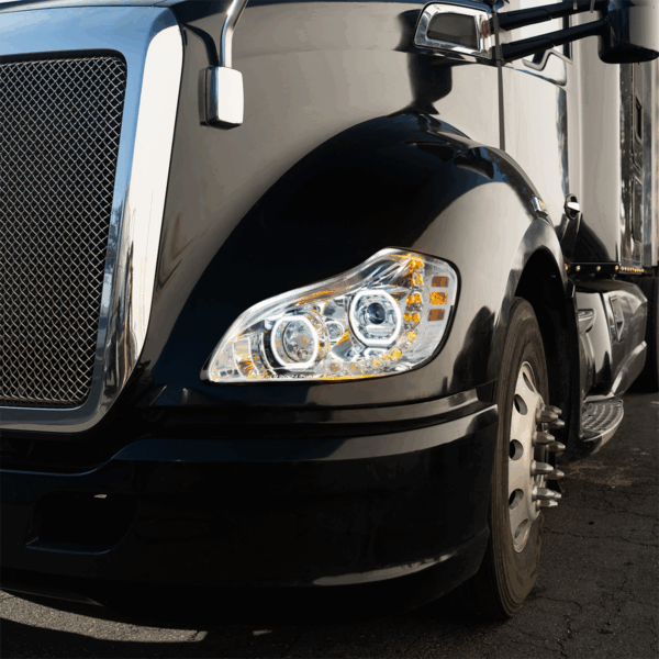 Kenworth T680 2013–2021 LED Headlight w/ Sequential Turn Signal – Chrome Passanger Side - Image 2