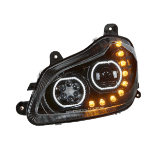 Kenworth T680 2013–2021 LED Headlight w/ Sequential Turn Signal – Black Driver Side