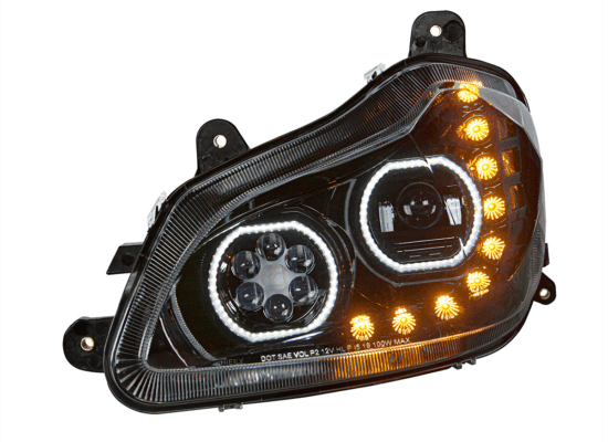 Kenworth T680 2013–2021 LED Headlight w/ Sequential Turn Signal – Black Driver Side