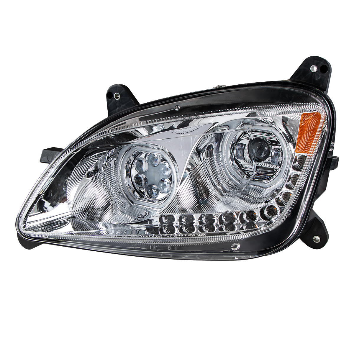 Chrome 10 LED Headlight For Peterbilt 587 & 579 - Passenger - Image 3