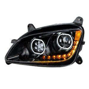 Black LED Headlight For Peterbilt 587 & 579 - Driver