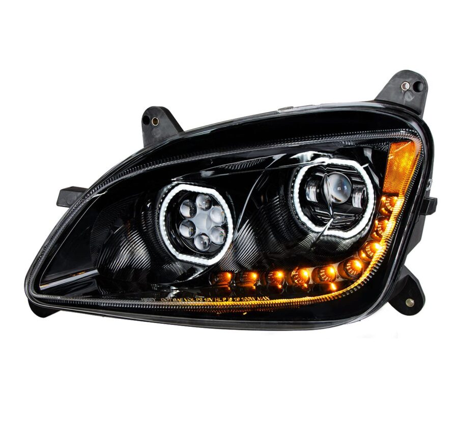 Black LED Headlight For Peterbilt 587 & 579 – Driver