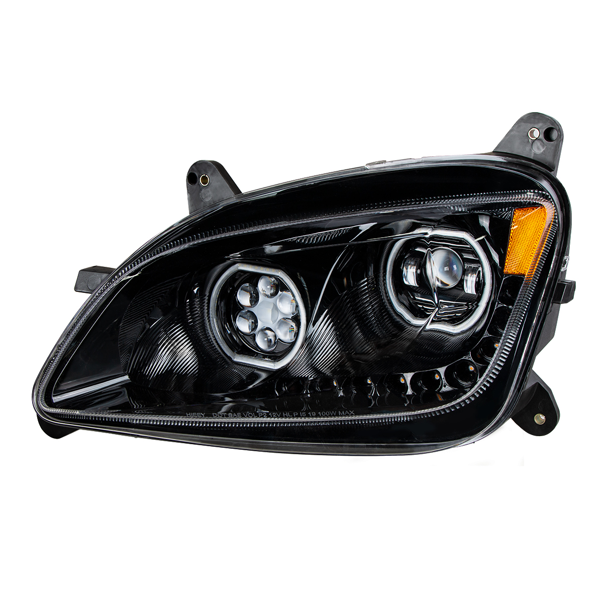 Black LED Headlight For Peterbilt 587 & 579 - Driver - Image 3
