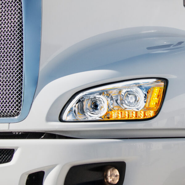 LED Headlight w/ Turn Signal & Light Bar Fits Kenworth T660 (2007–2017) Chrome - Driver - Image 2