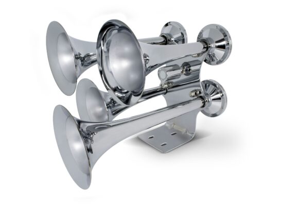 4 Trumpets Air Powered Train Horns – Chrome