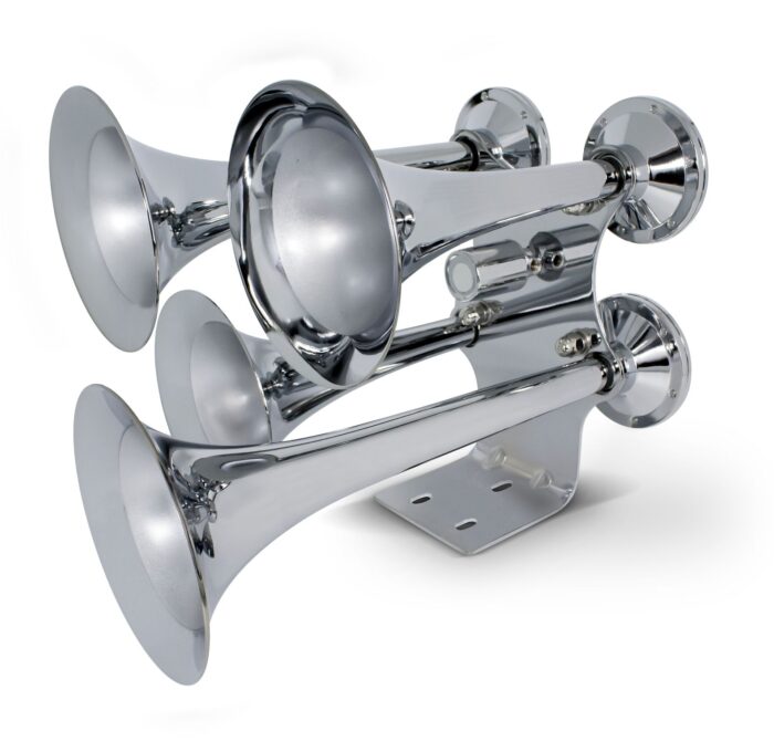 4 Trumpets Air Powered Train Horns – Chrome
