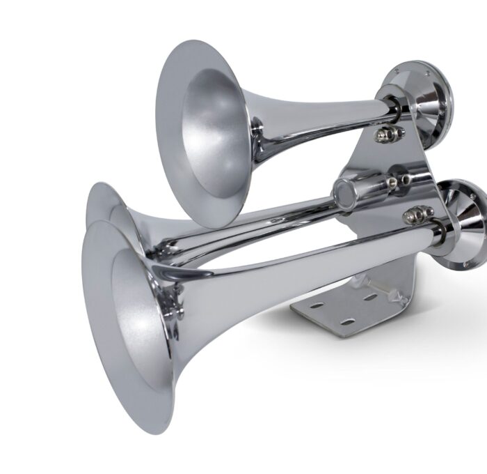 3 Trumpets Air Powered Train Horns – Chrome