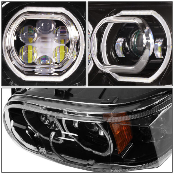 Peterbilt 388 389 Black LED Headlights with Halo Rings Driver - Image 2