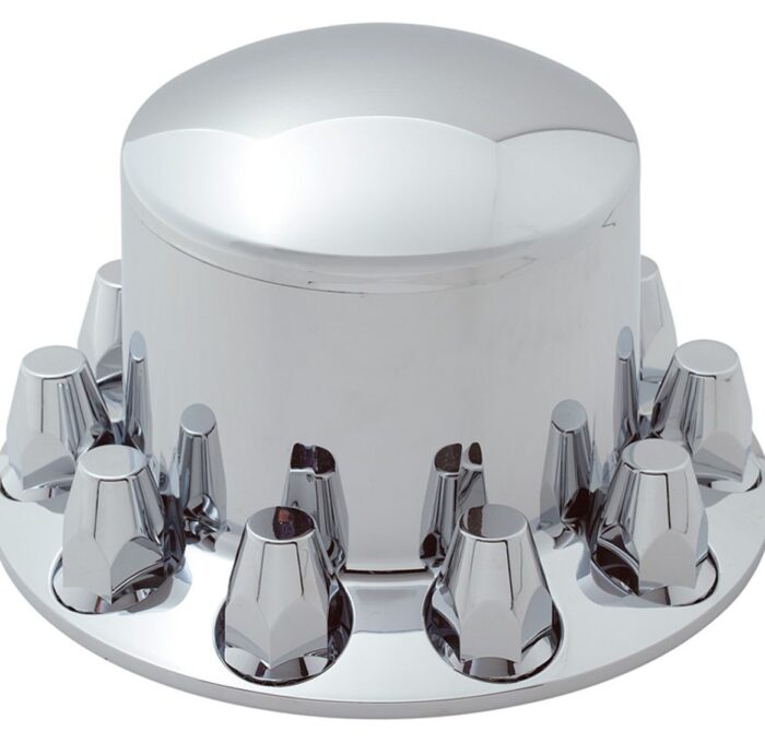 Rounded Rear Axle Cover w/ (10) 33mm Pointed Screw-On Lug Nut Covers