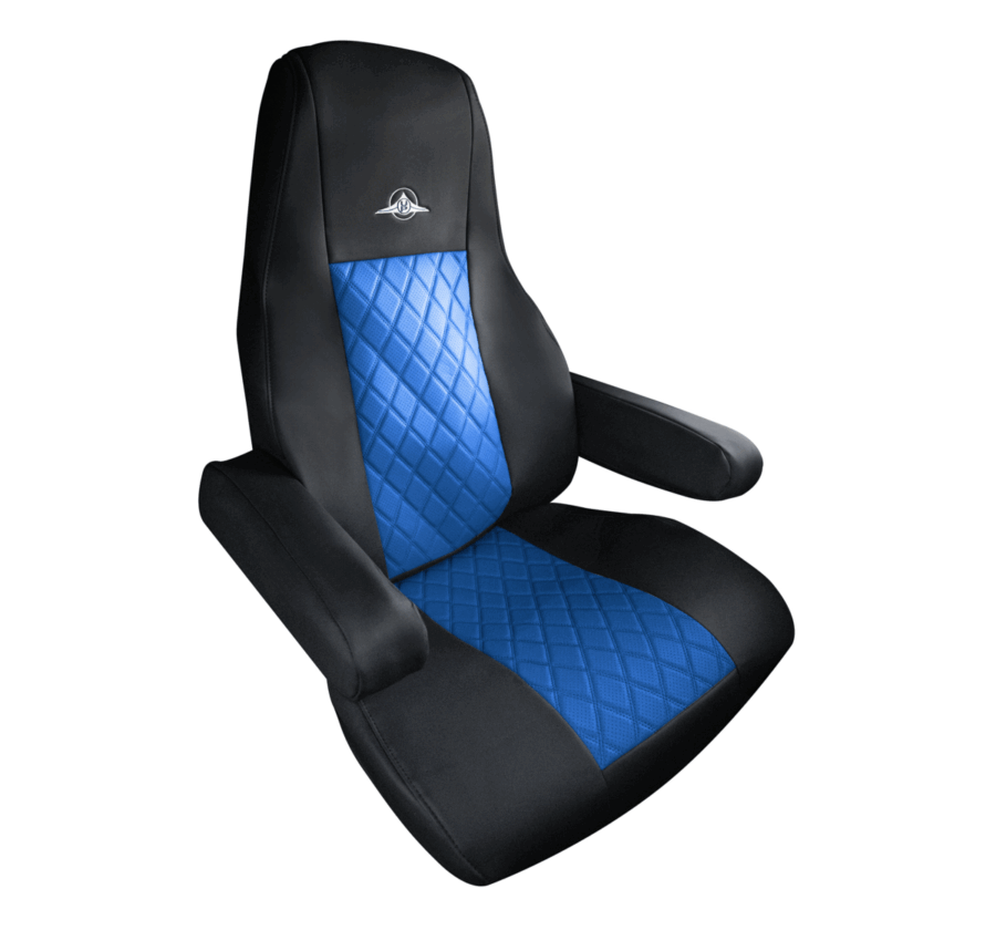 Riggear Blue Faux Leather Seat Covers for Freightliner Cascadia 2008–2025