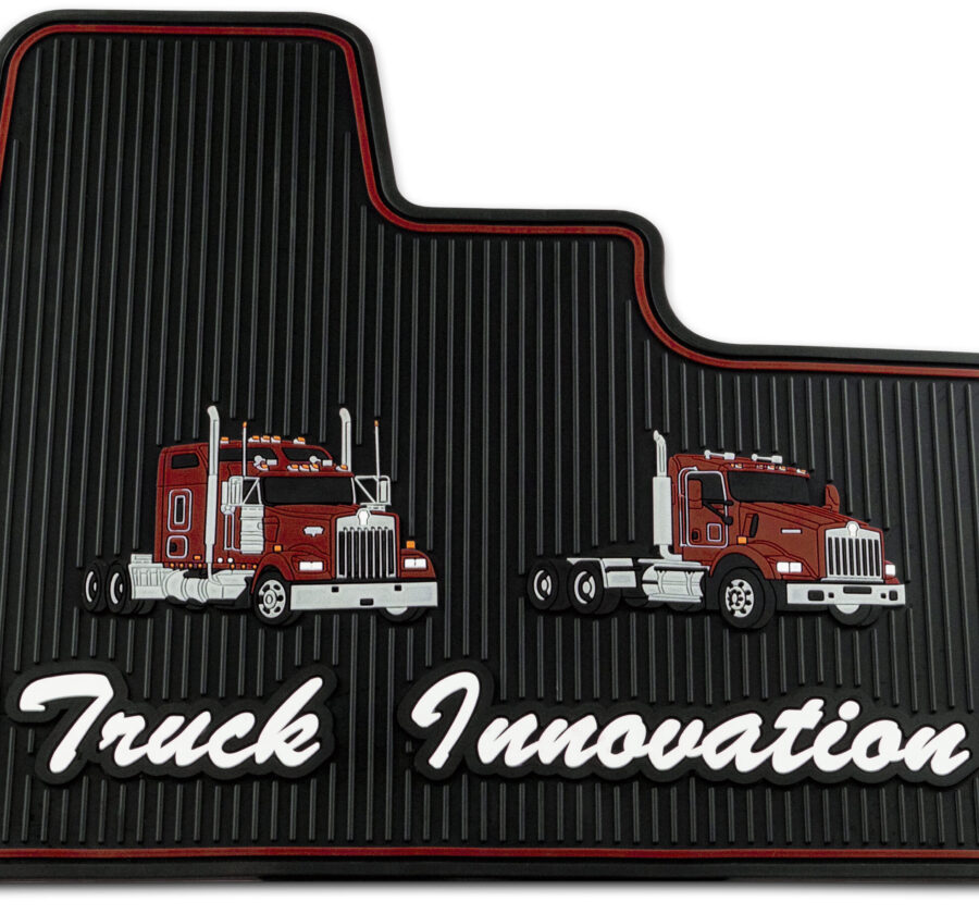 Kenworth W900/T800/T600 Red Ribbed Rubber Floor Mats