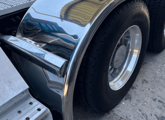 80″ Smooth Straight Drop Half Fenders Rolled Edge 14 Gauge Stainless Steel