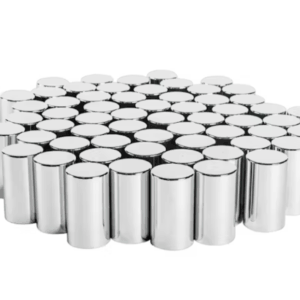 Chrome Plastic 33mm Cylinder Nut Cover 60 Pack