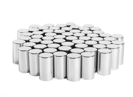 Chrome Plastic 33mm Cylinder Nut Cover 60 Pack