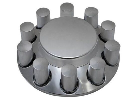 Flat Front Axle Cover w/ (10) 33mm Screw-On Lug Nut Covers