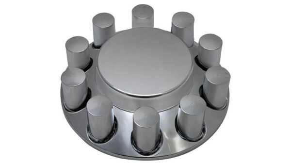 Flat Front Axle Cover w/ (10) 33mm Screw-On Lug Nut Covers