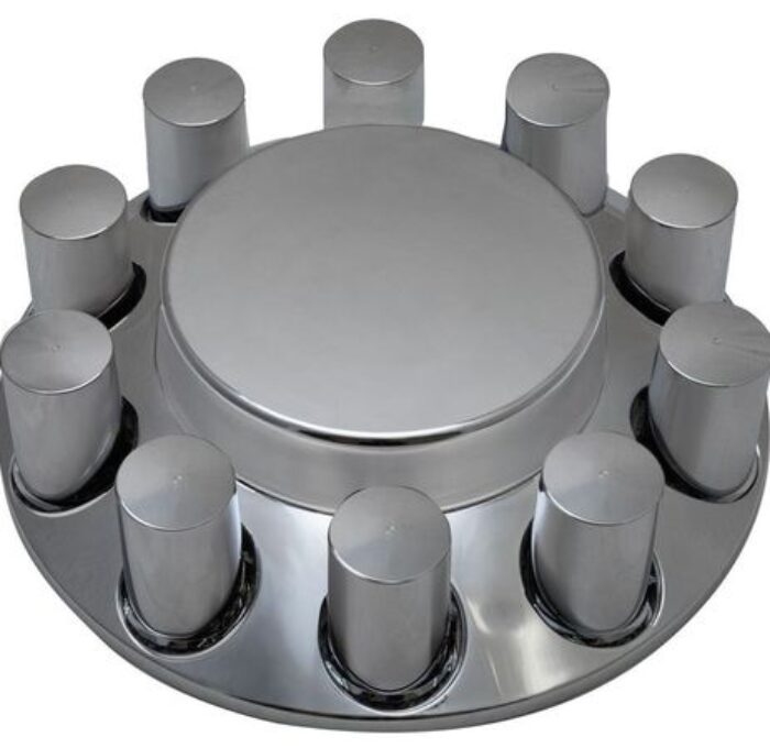 Flat Front Axle Cover w/ (10) 33mm Screw-On Lug Nut Covers