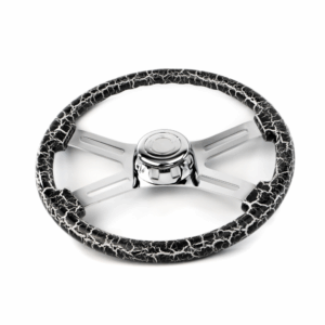 18″ White Lightning Design Wood Steering Wheel