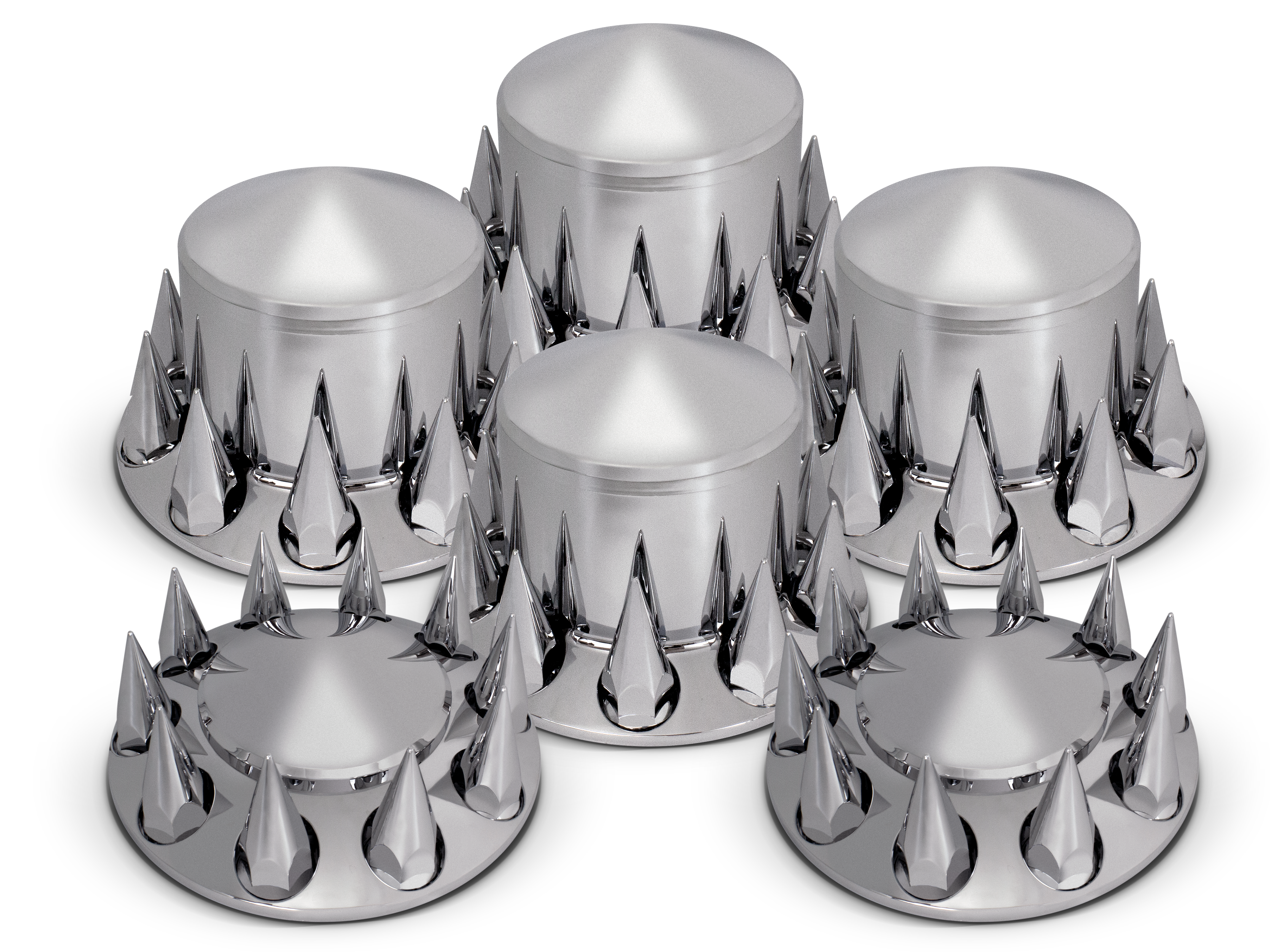 Pointed Axle Cover Combo Kit w/ 33mm Spike Threaded Lug Nut Covers