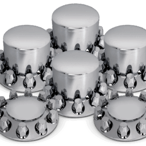 Round Axle Cover Combo Kit w/ 33mm Standard Threaded Lug Nut Covers