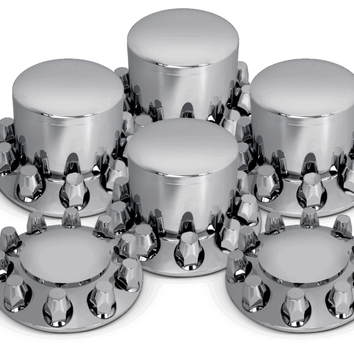 Round Axle Cover Combo Kit w/ 33mm Standard Threaded Lug Nut Covers