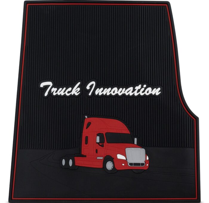Freightliner Cascadia Red Rubber Floor Mats  (2008-2016)