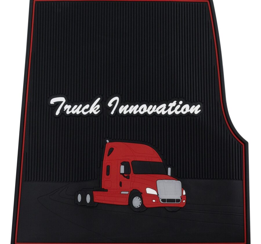 Freightliner Cascadia Red Rubber Floor Mats  (2008-2016)