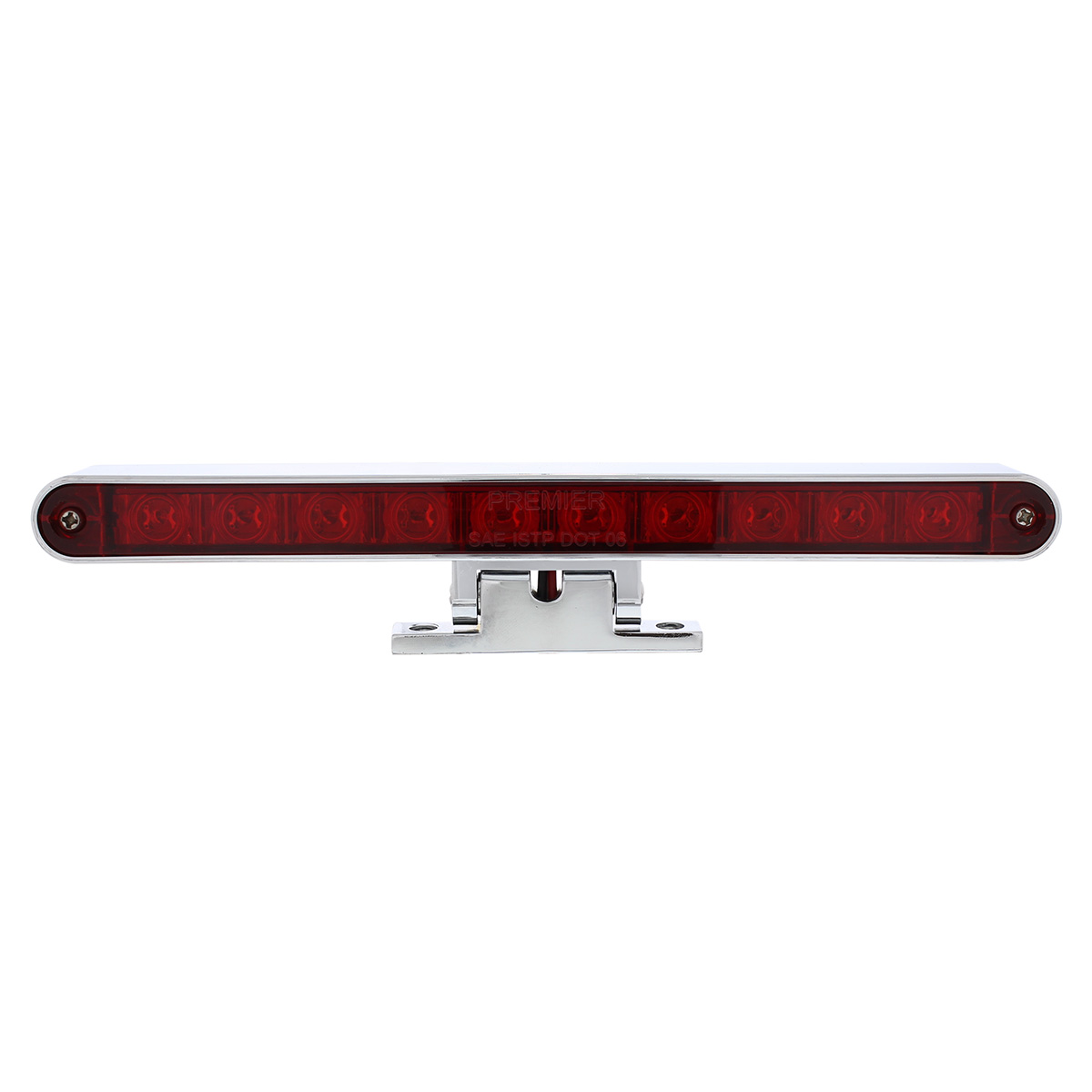 10 LED Dual Function 3rd Brake Light w/ Chrome Pedestal – Red LED/Red Lens - Image 2