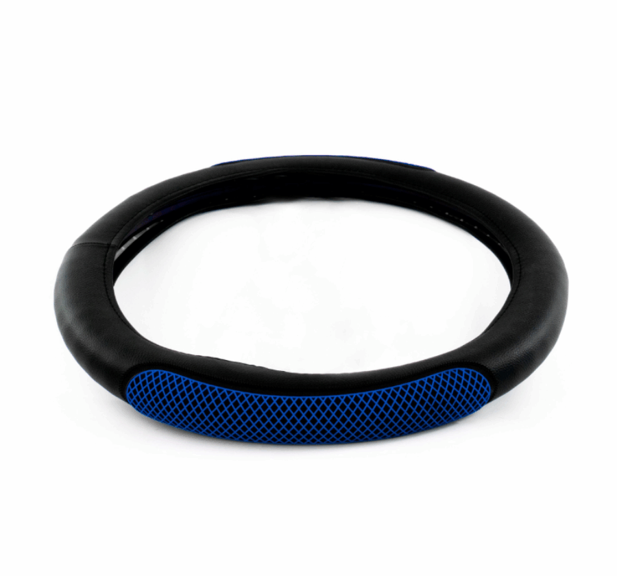 18″ Blue Rubber Diamond Anti-Slip Steering Wheel Cover
