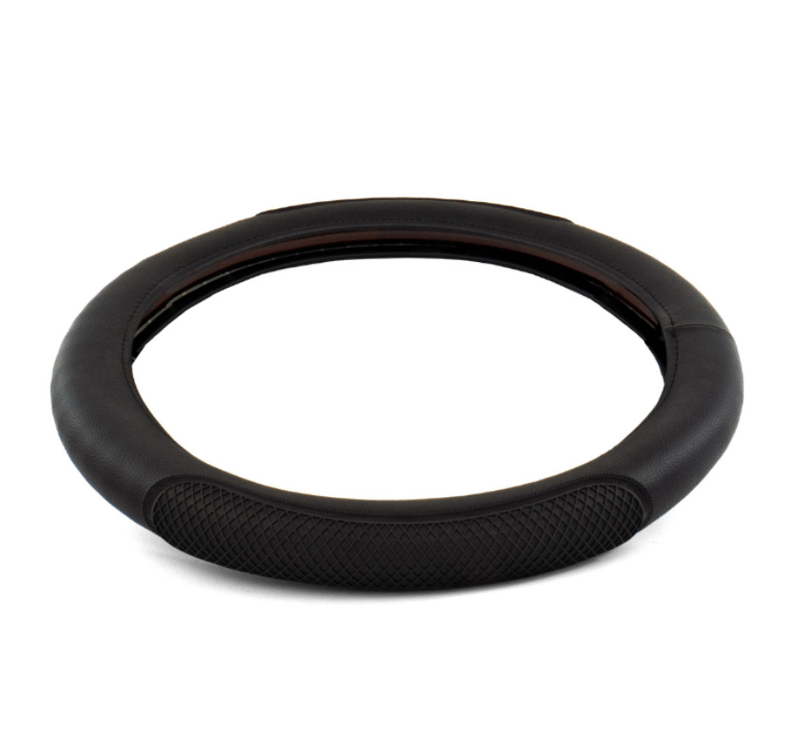 18″ Black Rubber Diamond Anti-Slip Steering Wheel Cover