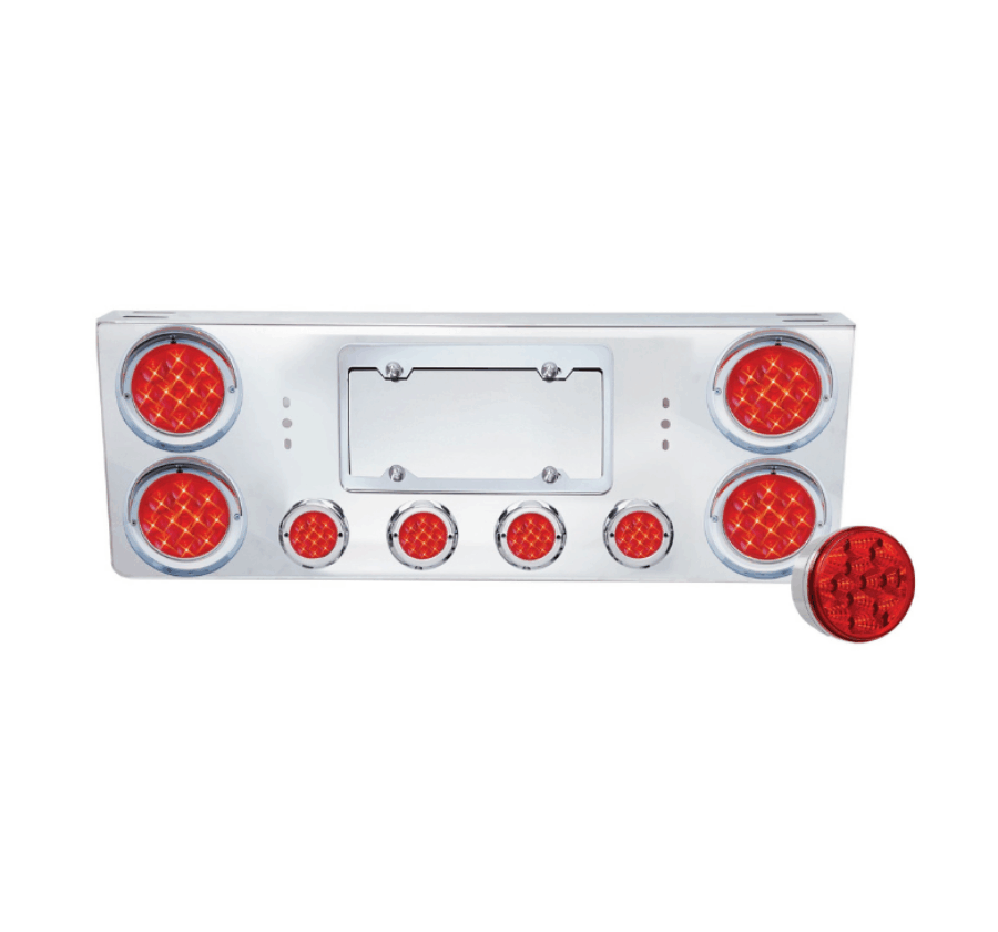 Rear Center Panel w/ 4×4″ & 4×2″ Red Spyder LED Lights